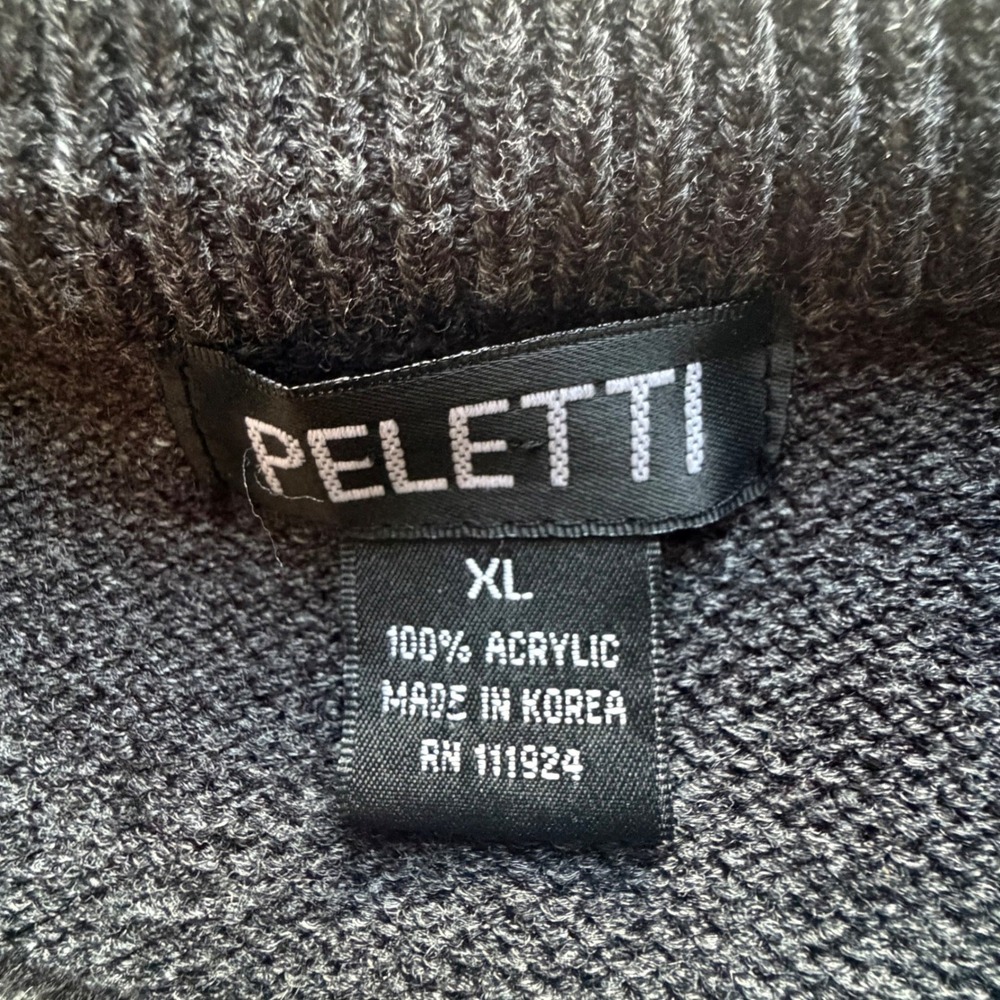 Peletti Mens XL Knit Crewneck Sweater Vintage Style Acrylic - Picture 3 of 4